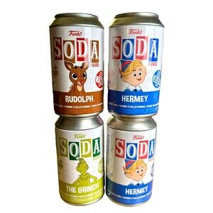 Funko SODA Lot of 4 – Rudolph, Grinch & Hermey (x2) – Commons Only – Retired
